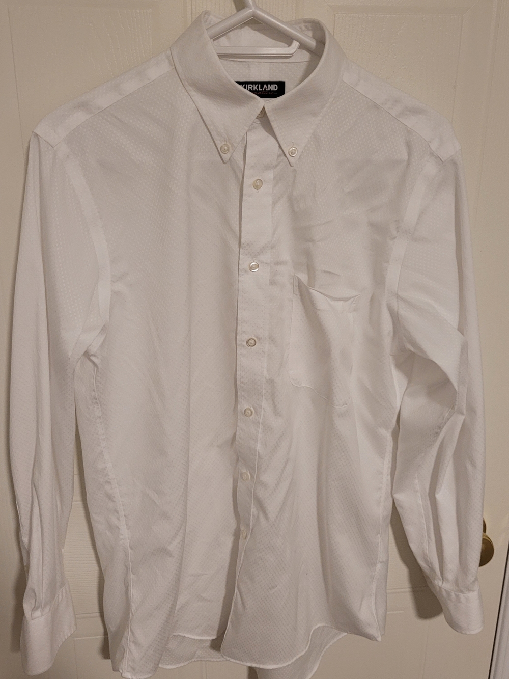 Kirkland Signature Men's Classic White Button-Down Dress Shirt
